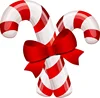 Colorful christmas gift decoration fiberglass candy cane with butterfly ribbon statue