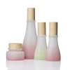 Professional cosmetic packaging unique shaped colored glass canister bottles jar sets