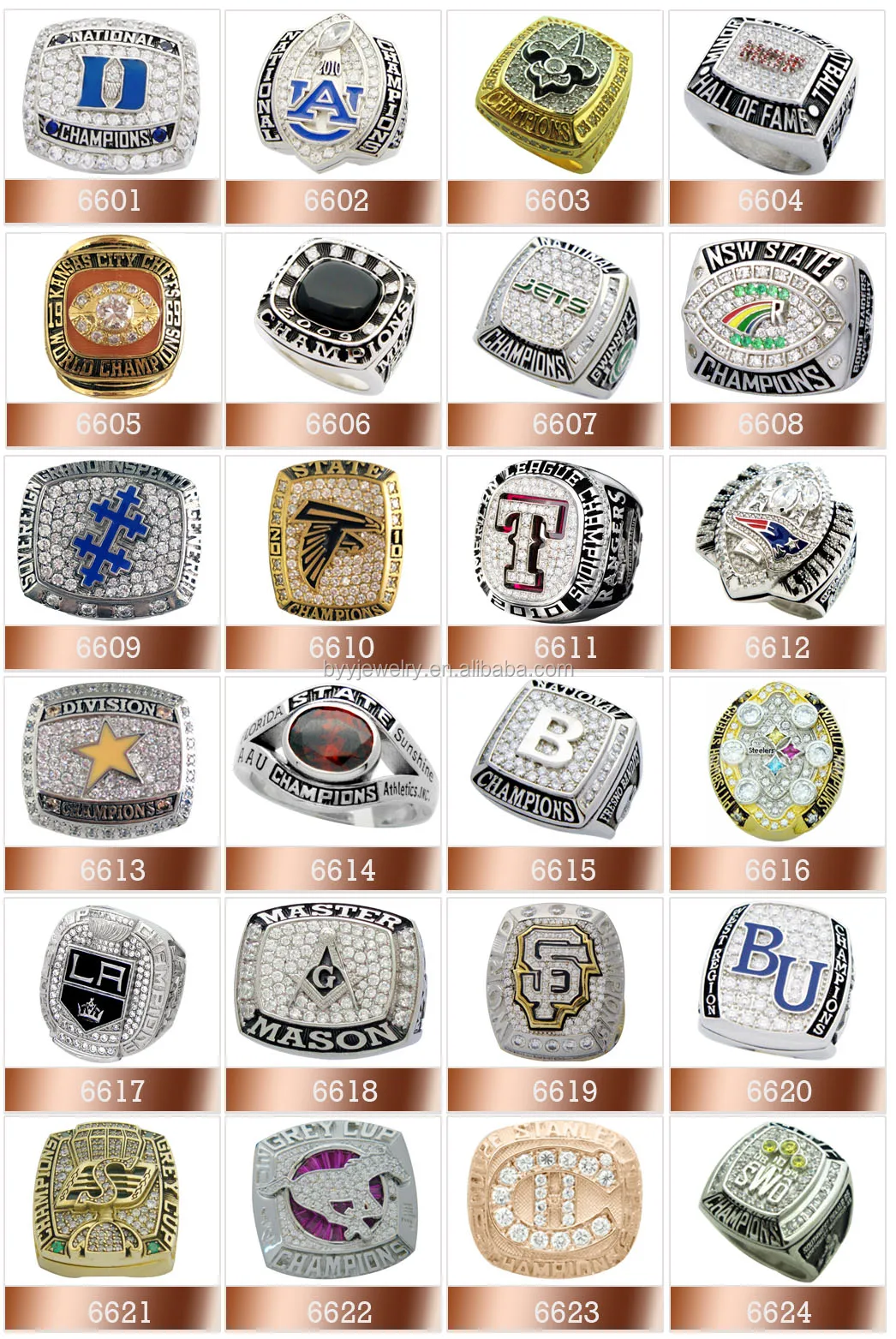 Unique Customized Design Your Own Championship Ring With Team Player
