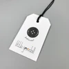 rectangle shaped design paper hang tag /jeans button tags /recycled paper hang tag