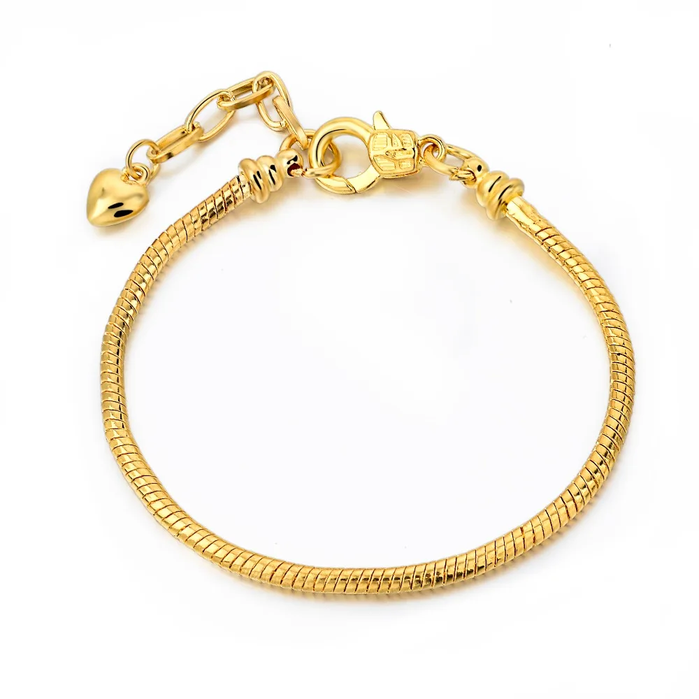 European Snake Charm Bracelet Silver Plating Chains Screw And 17/18