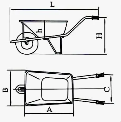 Plastic & Metal Wheelbarrow with PU Wheel 120L Water Capacity 200kg Load Easy Assembly Model WB8414