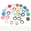 custom fashion 9.5mm DTM ring cap pearl four parts brass metal press prong snap button