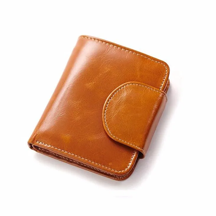 Latest OEM small custom maker ID holder blank genuine cow leather credit card wallet women