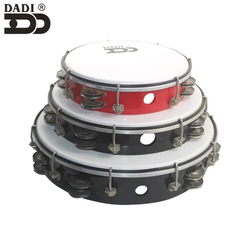 Dadi Music Tunable Tabourine Single Double Plastic Wood 81012 Inch