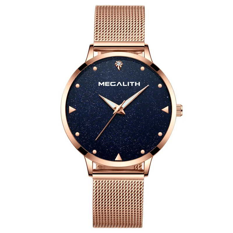 Megalith бренд 2019 гаряча розпродаж Оптовий Продаж Модні Повсякденні Розкішні сітчасті годинник для жінок