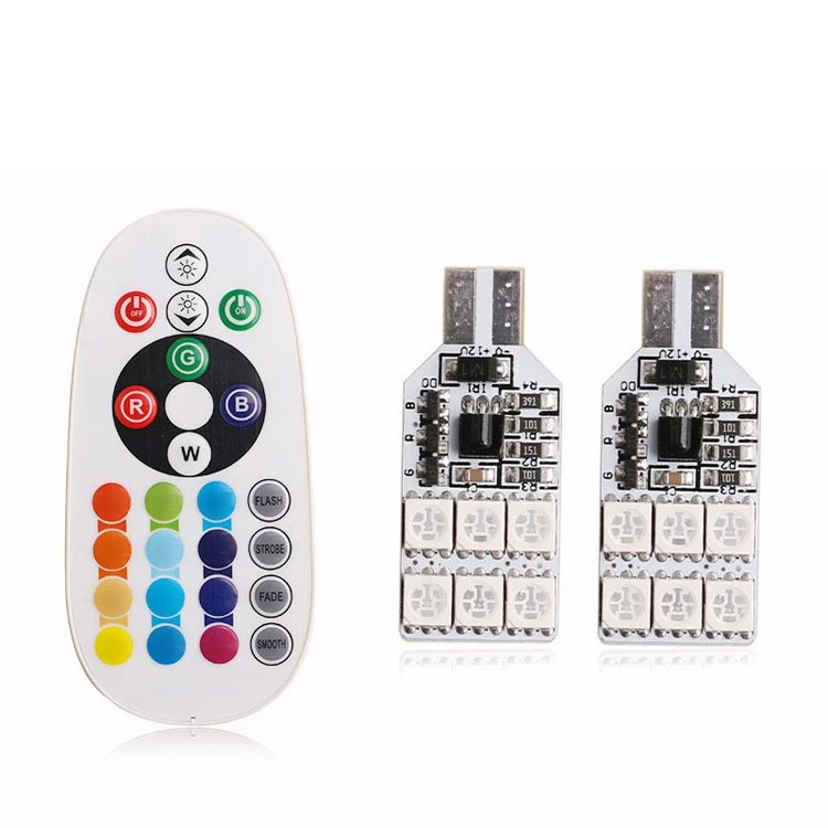  Remote  Kontrol  Mobil  Interior T10 Rgb Bulb Mobil  Interior 