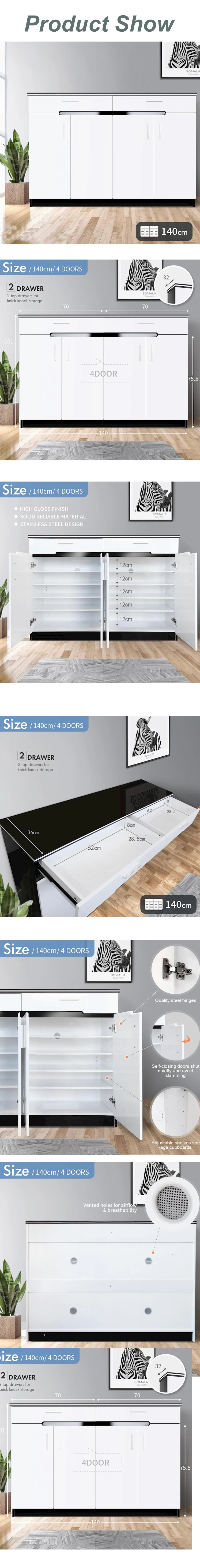 white gloss shoe cabinet on White High Gloss Finish Shoe Rack Cabinet With 2 Top Drawer And 4 Door And Adjustable Shelves For Knick Knock Storage Buy Wooden Storage Shoe Rack With Vented Holes For Airflow