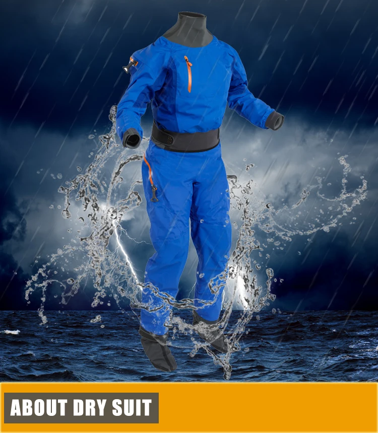 Wholesale Womens Back Zip Kayak Drysuit Latex Neck Gasket Dry Suit With