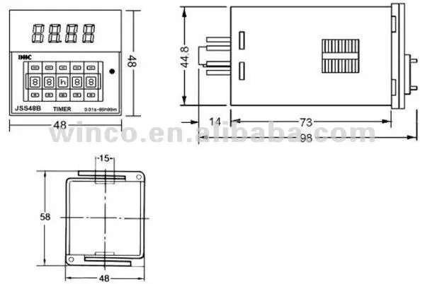 Js88 Timer Mini Digital Countdown Timer Switch - AC220V, 0.01s~99h99min, 3VA for ...