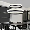 LED Ring Pendant Lamp Contemporary Chandelier for Living Room Aluminum Pendant Light
