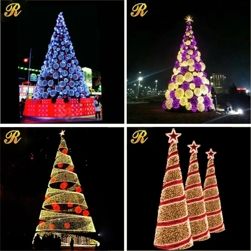 High Brightness Led Spiral Rope Light Christmas Tree Lighting
