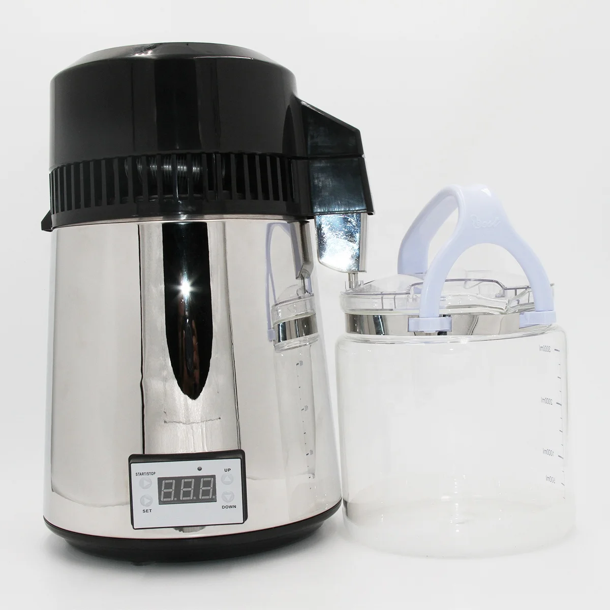 High performance 4 liter stainless steel dental water distiller with glass bucket