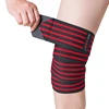 HYL-2631 custom logo adjustable elastic fitness powerlifting knee wraps for squats