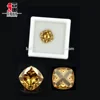light golden yellow test cushion moissanite stone for 14K 18K Rose gold rings and earrings