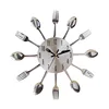 kitchen utensil cutlery tableware shape wall clock with spoon and fork