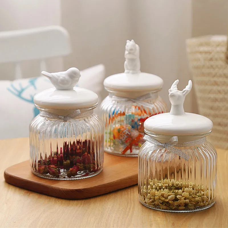 Hermetic Custom Wide Mouth Glass Decorative Honey Jars With