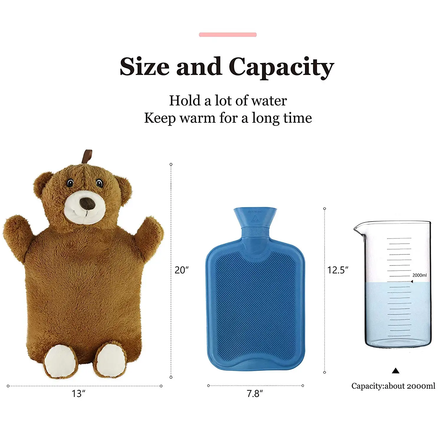 teddy bear long hot water bottle