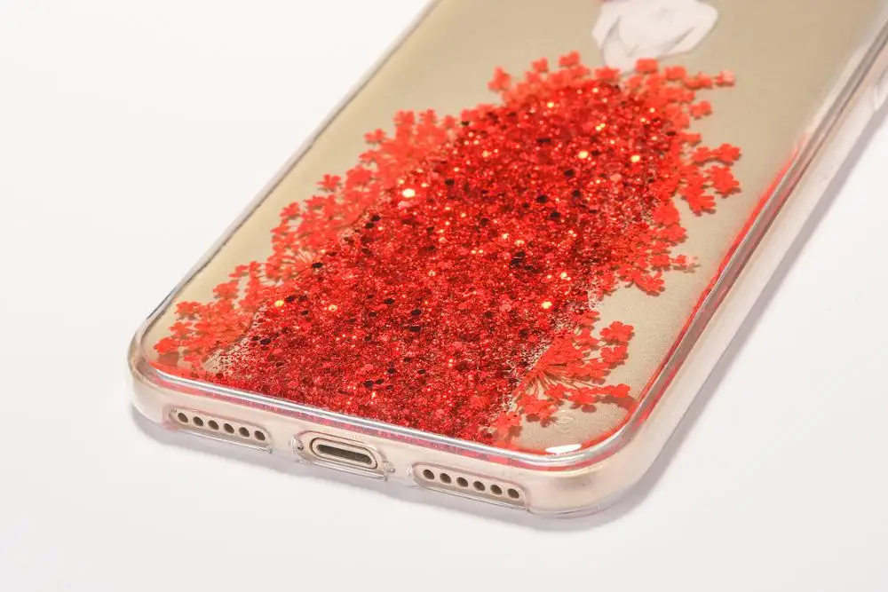 Sexy Girl Flower Bling Phone Case For Iphone X Liquid Mobile Phone Soft