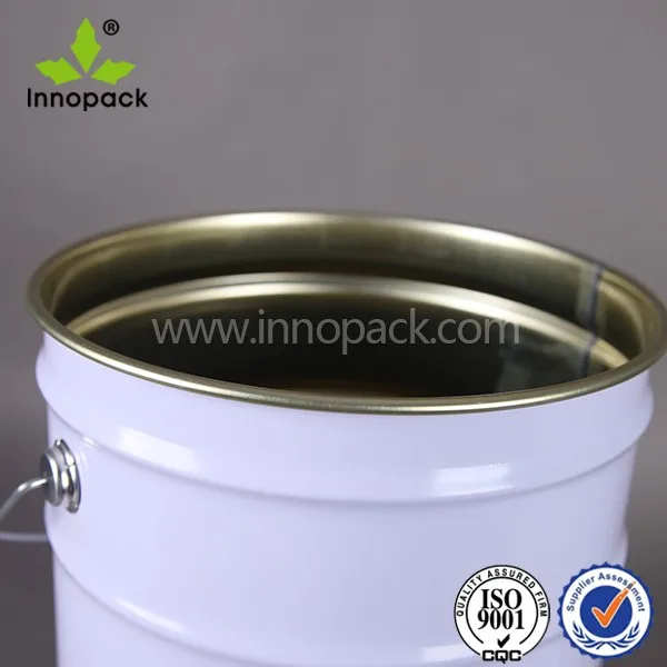 6 Gallon Tall Round White Metal Bucket Without Lid Buy Metal Bucket
