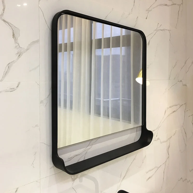 Swt Functional Metal Mirrors Decor Wall Black Square Bathroom Mirror