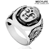 MECYLIFE Retro titanium steel religious jewelry casting ashion Buddha Ring
