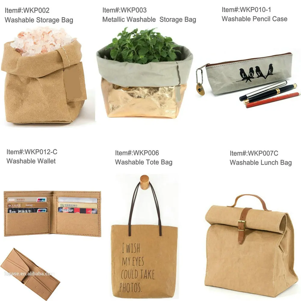 Eco-friendly Reusable Custom Washable Kraft Paper Bag For Storage - Buy ...