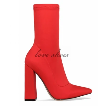 red lycra boots