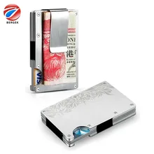 Новый дизайн индивидуальные RFID Блокировка металла Алюминий кредитной карты рукав бумажник