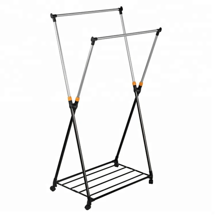 Portable Telescopic Stand Steel Foldable Coat Cloth Hanger Rack With Wheels Buy Stand Cloth