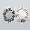High quality silver/antique bronze oval cabochon cameo setting glass cabochon cabochon base