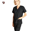 New arrival summer black short sleeve medical nursing scrubs nurses clinic uniform design pictures for women