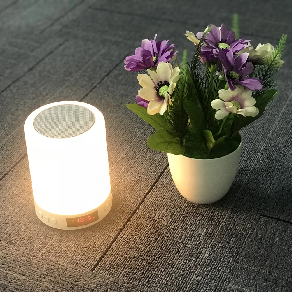 LED light bulb bluetooth speaker multicolor smart lamp mini speaker portable Loudspeaker night light FM radio clock display - ANKUX.COM