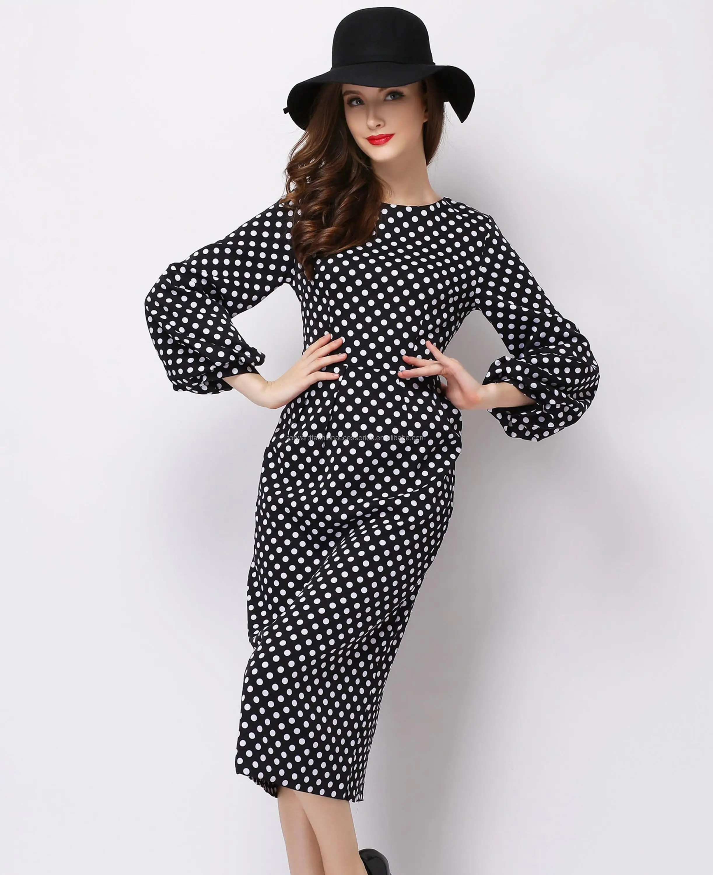 fitted polka dot dress