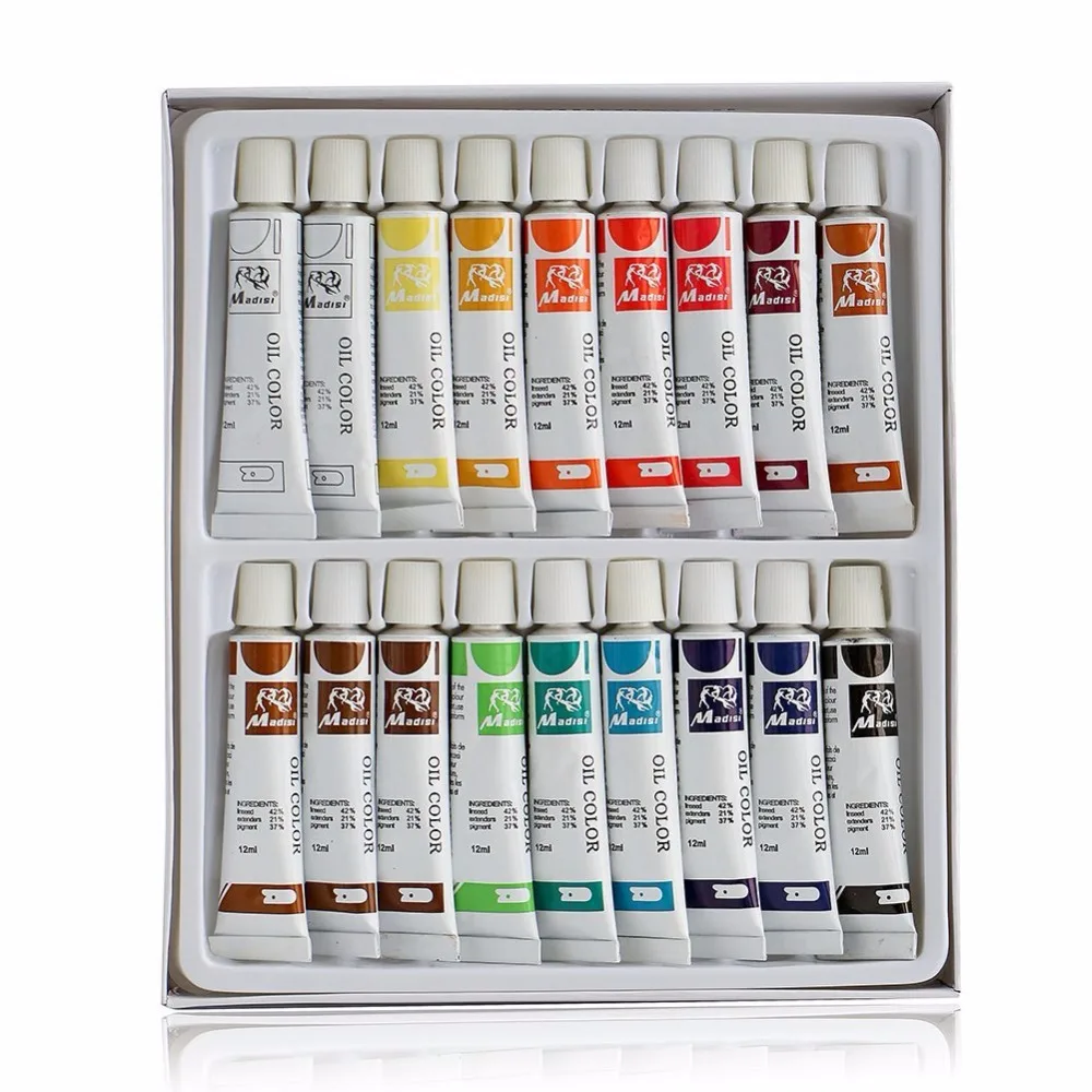 Professional 18 Colors 12ml Oil Paint Set For Artist Painting - Buy Oil ...