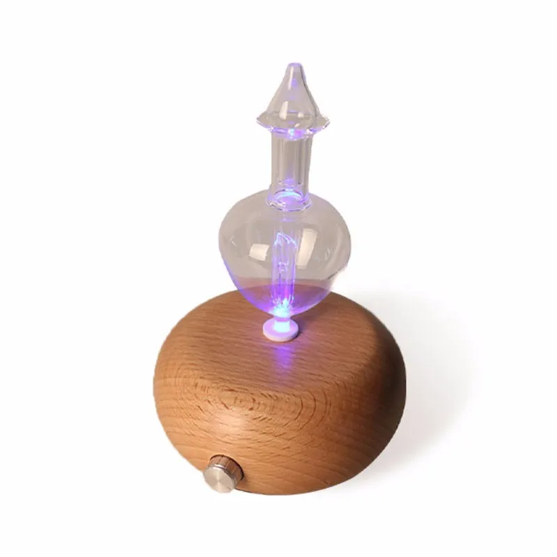 Real Wood Lamp Natural Pure Glass Essential Oil Nebulizer Diffuser For ...