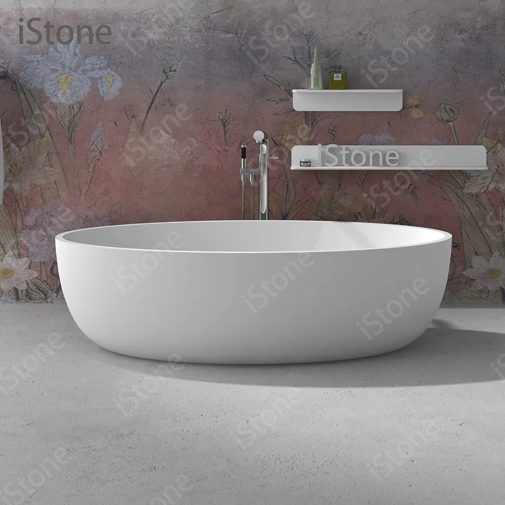 Best Selling Solid Surface Composite Stone Freestanding Bathtub Italian