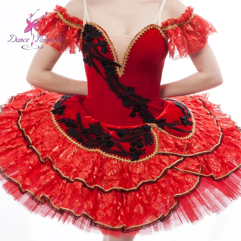 Red Nutcrackers Spanish Tutu Professional Classic Ballet Dance Costume Customize Pancake Tutu 