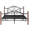 Queen Size Platform Bed Frame 9-Leg Support Mattress Foundation Metal Base Home Bedroom Furniture with Sturdy Metal Slats -MB407