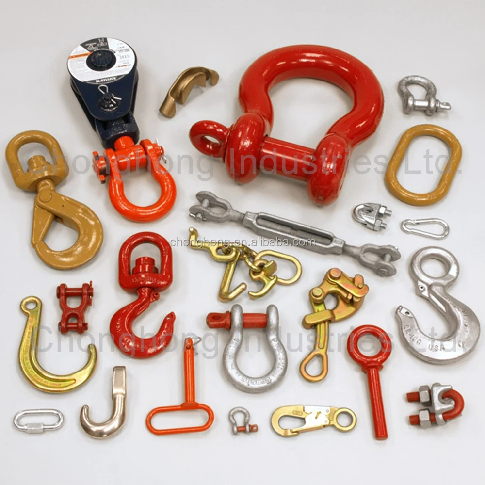 美国型吊钩红色喷漆旋转眼滑吊钩带安全闩锁