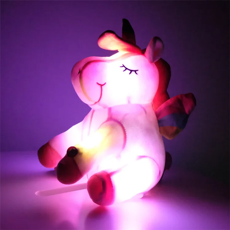 unicorn light up stuffed animal