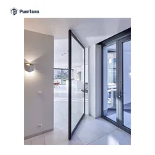 Шарнир алюминия стекло офис вход Pivot Двери без рамки коммерческий дизайн цена