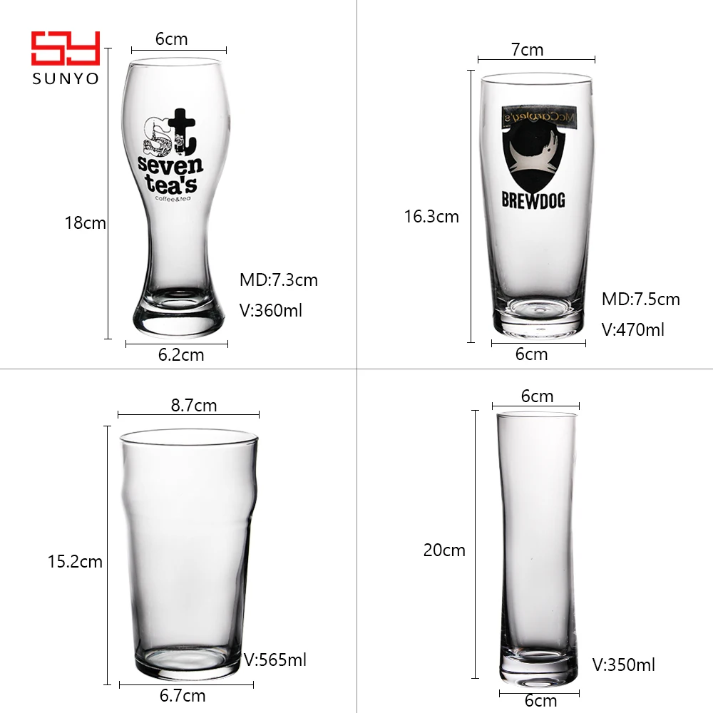Wholesale Customize Lead Free Crystal Beer Glass With Custom Logo Buy