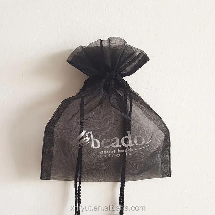 Custom Printed Large Wedding Organza Drawstring Tea Shoe Bag/organza Pouch