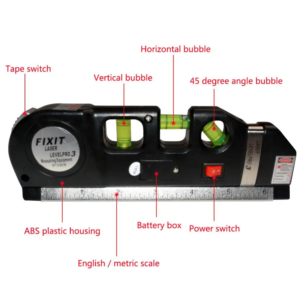 Horizontal Laser Range Finder Digital 8FT Aligner Lv-03 TTE02401