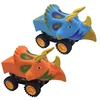 2019 mew pull back car Dinosaur toy cartoon animal triceratops inertia car children's gift toy car dinosaur