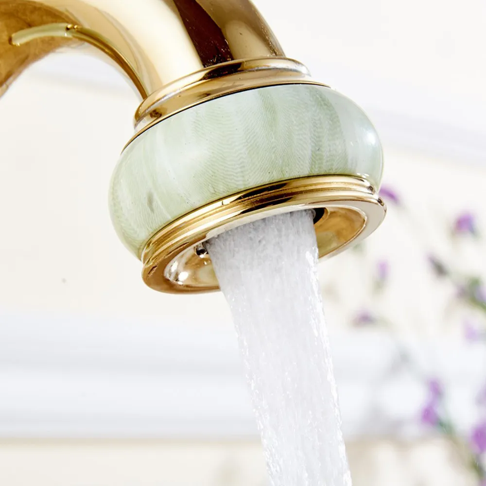 Fapully High Quality Single Lever Golden Plate Cold Hot Deck Mounted