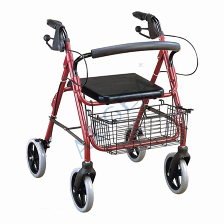 Lightweight deluxe aluminum 4-wheeled rollator walker for sale
