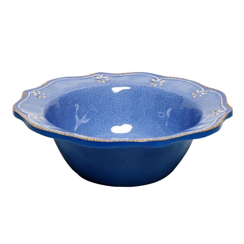 定制厨房配件 oem 塑料食品储存容器塑料花形状三聚氰胺独特的碗沙拉