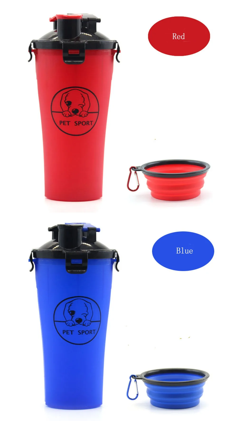 Dog Feeder 2 In 1 Water And Food Outdoor Dog Water Bottle Pet Bowls